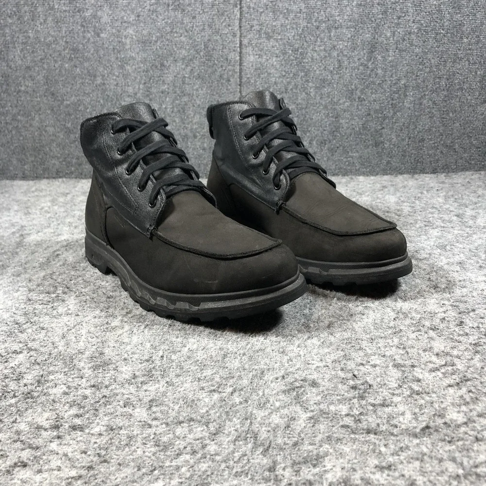 Sorel Boots Mens 15 Black Leather Waterproof Snow Lace Up NM2631-010